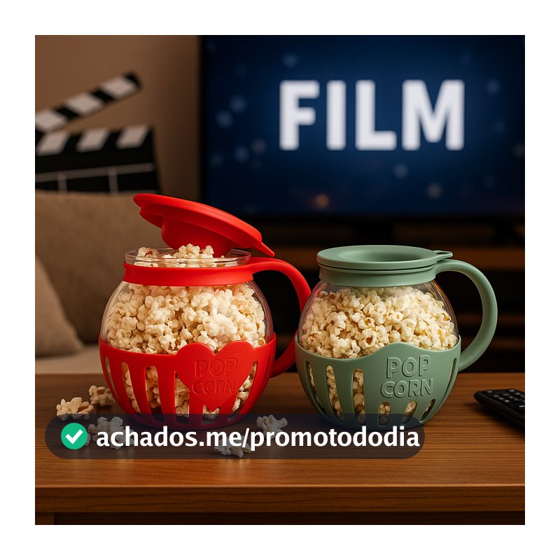Pipoqueira Fitness Vidro Micro-ondas Sem Óleo Pipoca Cozinha