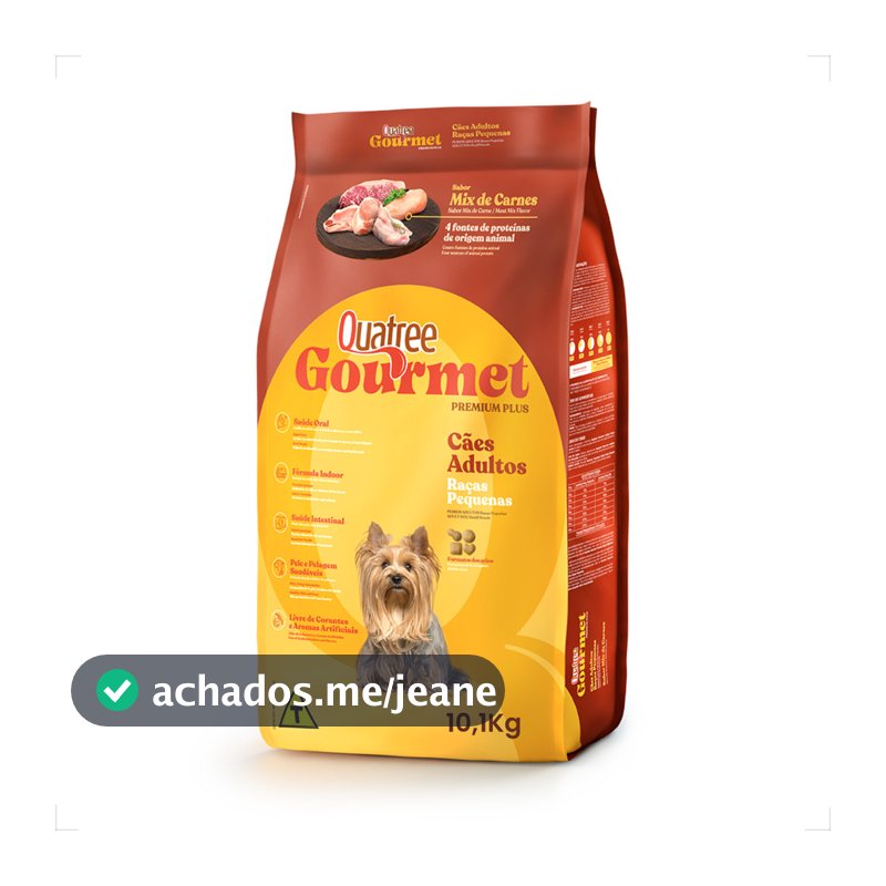 Ração Quatree Gourmet Cães Adultos Raças Pequenas - 10,1Kg
