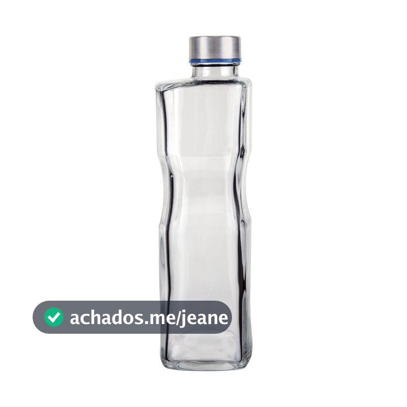 Garrafa De Vidro H2o 1 Litro Quadrada Euro Home