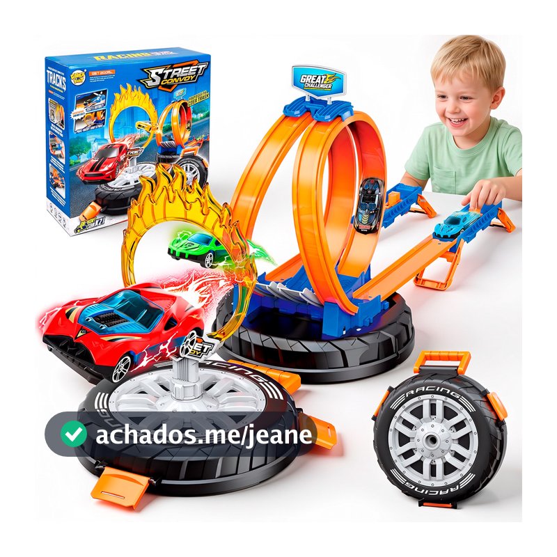 Pista Maleta Catapulta Lançador Carrinho Liga Metal 2 Carrinhos Corrida Radical Infantil Menino