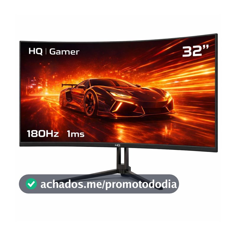 Monitor Gamer HQ Ultra 32" Curvo 1ms, 180Hz, Quad HD (QHD) - 2560x1440, AMD FreeSync, HDMI, DP, HQ32C180