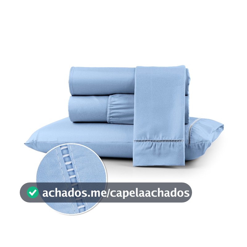 Jogo de Lençol 400 Fios Extra Macio c/ Fronhas Ponto Palito Berço Solteiro Casal Queen King 02 e 03 Peças