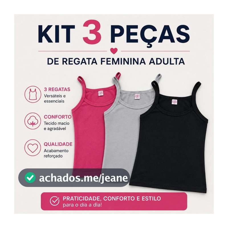 Blusa Feminina Kit 3 peças