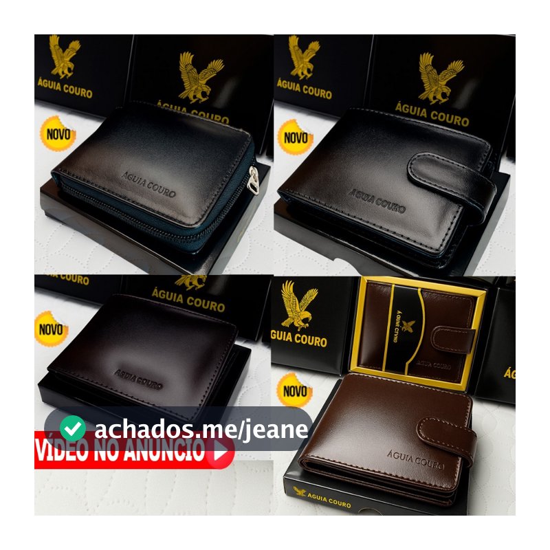Carteira de couro masculina 100% couro legitimo carteira masculina com ziper com botão ou sem botão