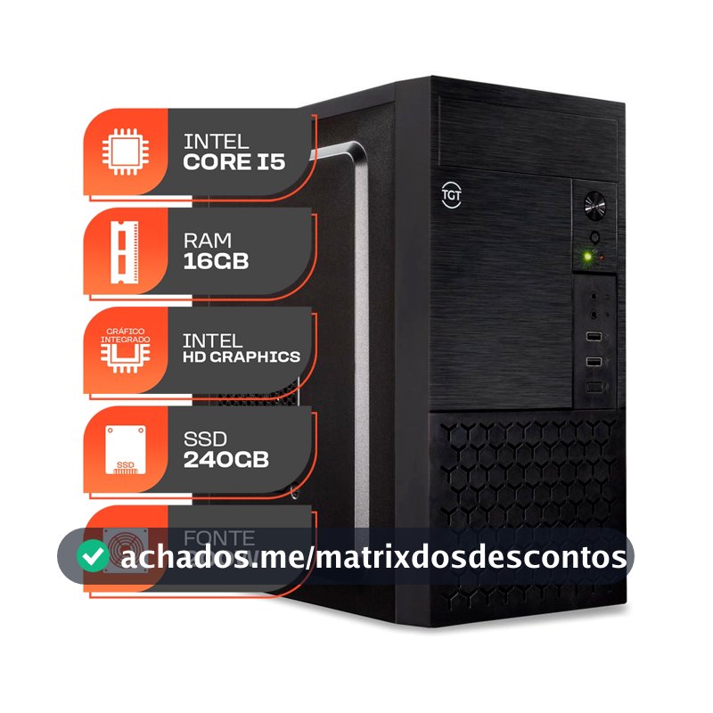 Computador Home Essential S, Intel Core I5, 16GB DE RAM, SSD 240GB