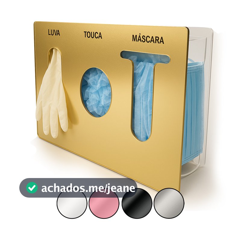 Organizador Dispenser Porta Luva Suporte Máscara Descartável Caixa para Touca Dourado Rosa Prata