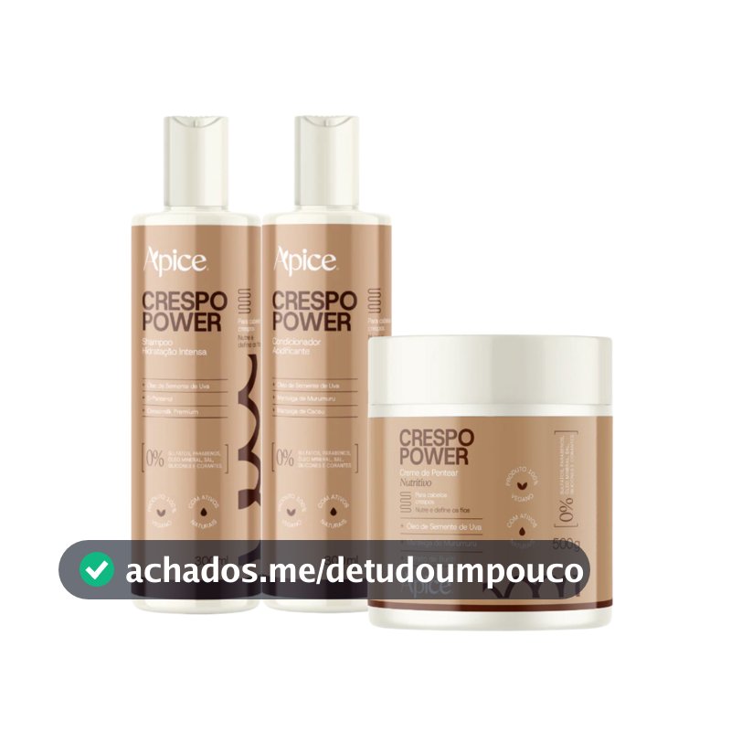 Kit Apice Shampoo Condicionador Creme de pentear Crespo Power Hidratante 300ml