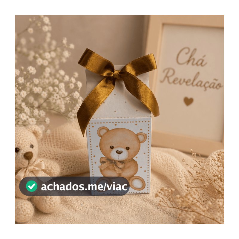 Kit Caixinhas Milk Chá Revelacão Ursinho Bege