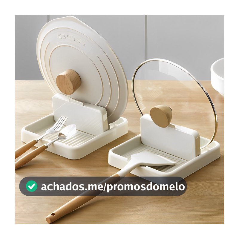 Descanso de Panela Suporte Tampas Porta Talheres Colher Espátula Organizador Cozinha