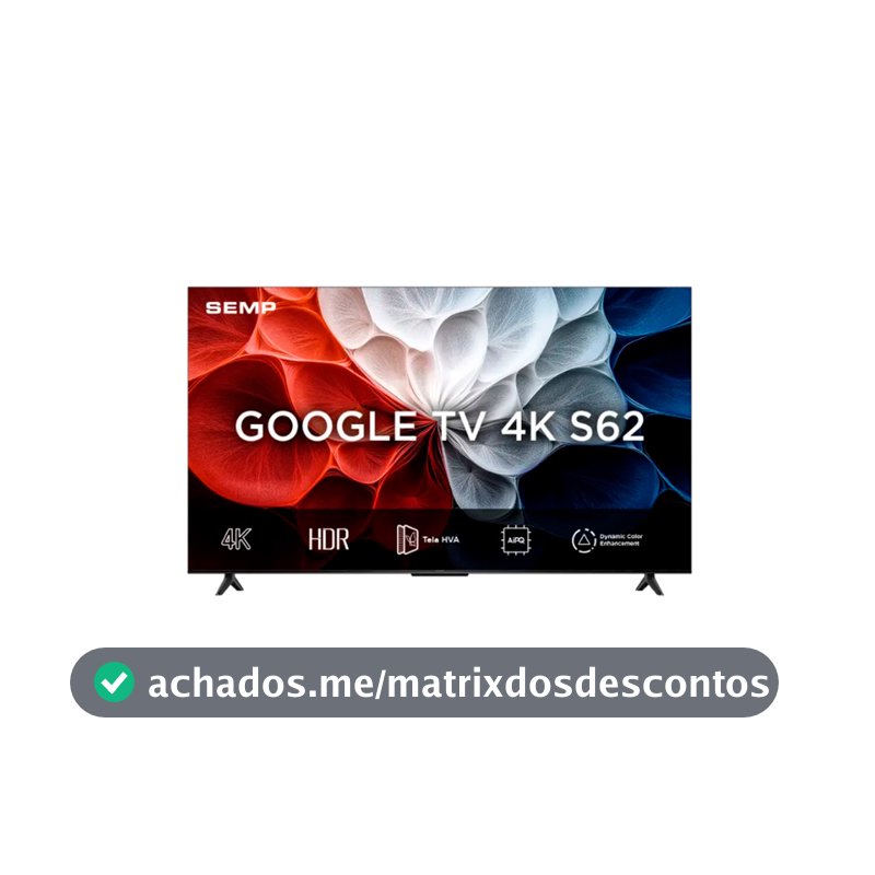Smart Tv Semp 43 Polegadas S62 4k Uhd Google Tv 43s62