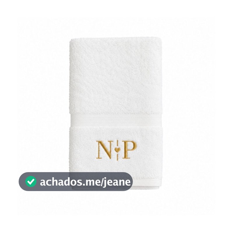 Toalha de Lavabo (mão) em Algodão Egípcio Bordado Personalizado Iniciais Casal Presente