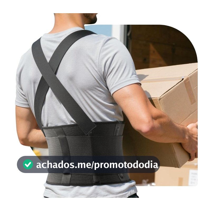 Cinta Ergonômica Reforçada Proteção Coluna Lombar Abdominal Obras Construção Civil Epi