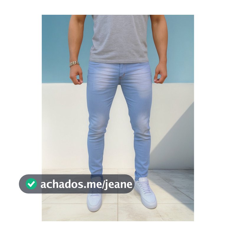 Calça Jeans Skinny Masculina Elastano Lycra Confortável