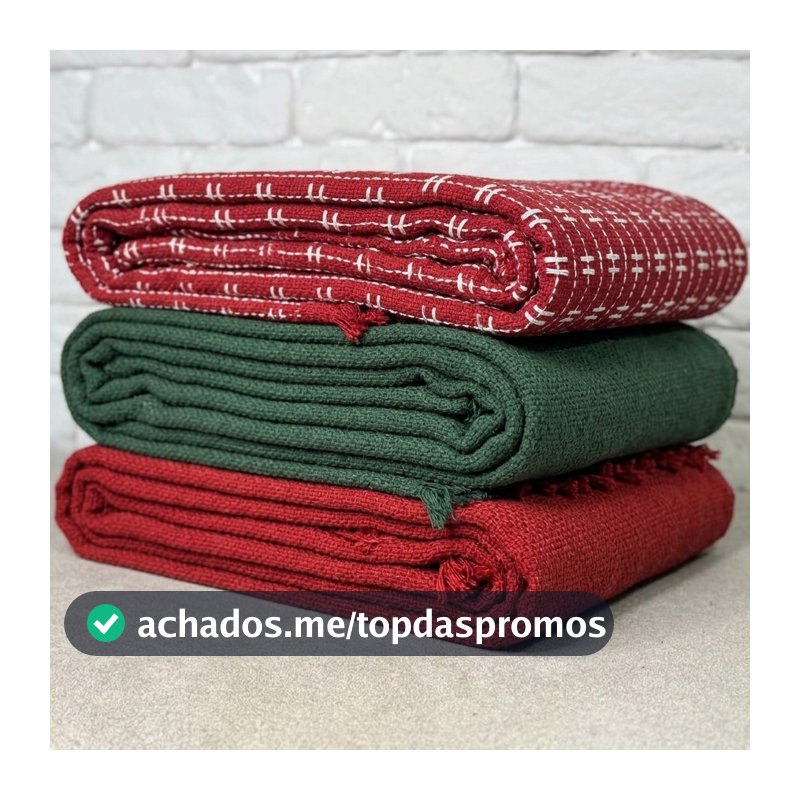 Manta para Sofá 3,00m x 1,80m Cores de Natal Verde e Vermelha Proteção e Decoração