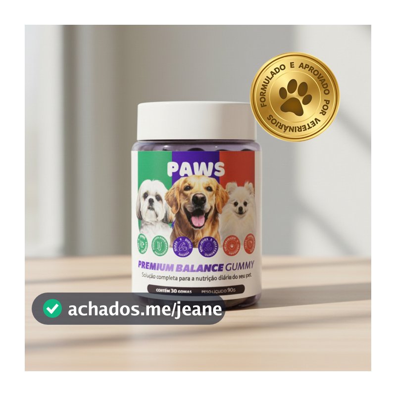 A ORIGINAL 24 EM 1 GUMMY PET PAWS PREMIUM BALANCE SUPLEMENTO (LAMBEDURA, ALERGIA, COCEIRA)
