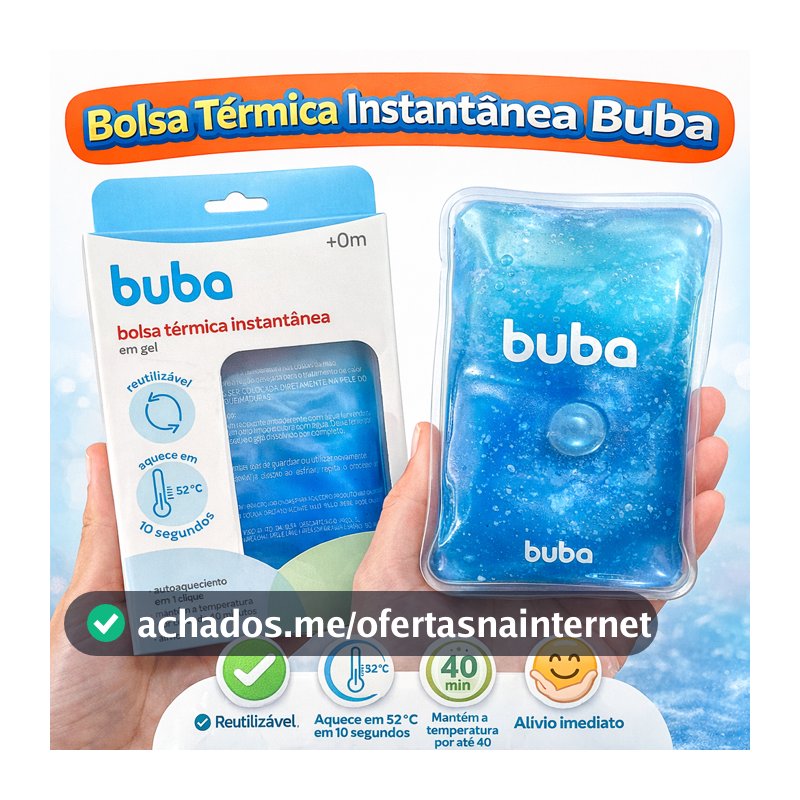 Bolsa Térmica Instantânea Buba para Cólica de Bebê Infantil em Gel Reutilizável