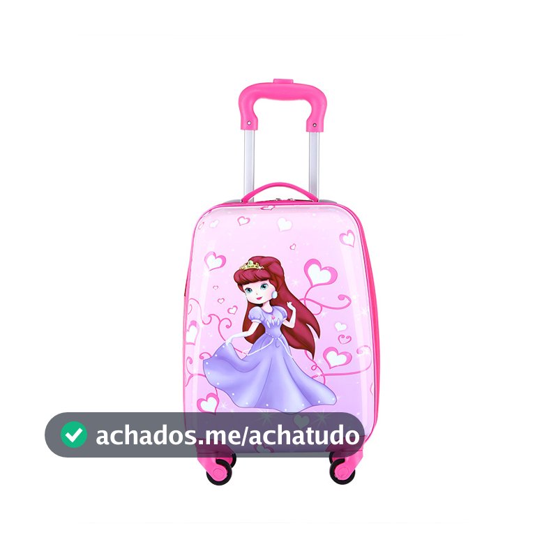 Mala Escolar e de Bordo Infantil 47x29x20cm - Em ABS, Leve e com Rodas 360°