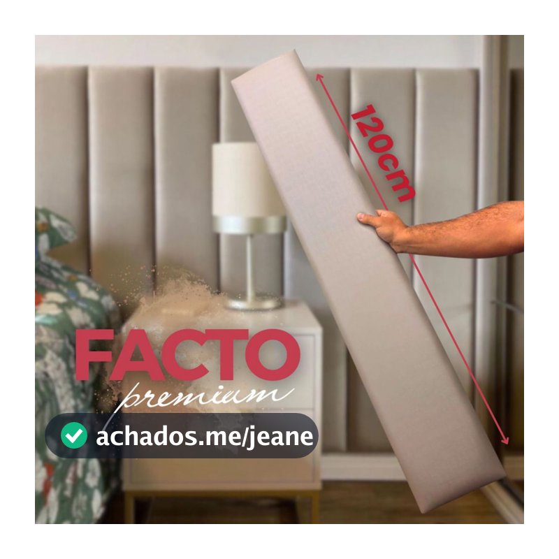 Kit Cabeceira de Cama Alta 120x20cm Modulada Facto Premium Casal Queen King Estofada Confortável