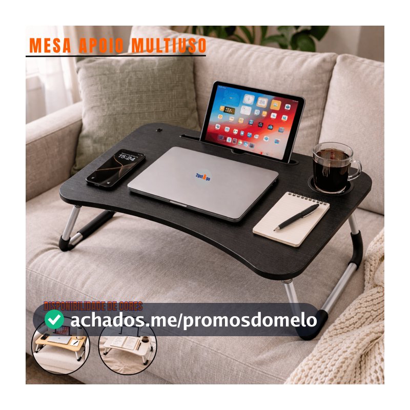 Mesa Dobrável Notebook Retrátil Home Office Apoio Cama Sofá Trabalho Café
