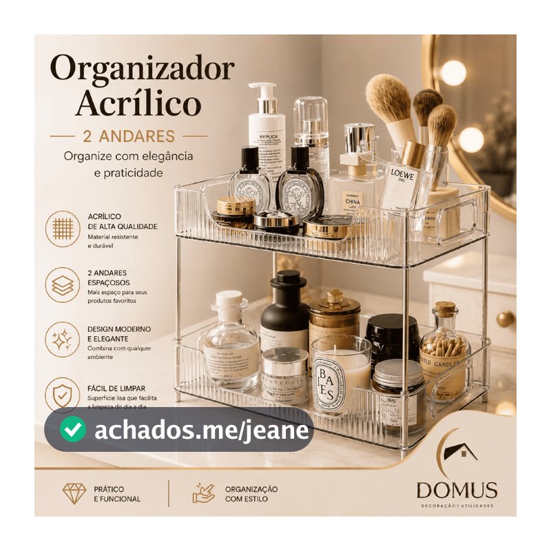 Organizador Prateleira Diamante Acrílico Porta Maquiagem Perfumes