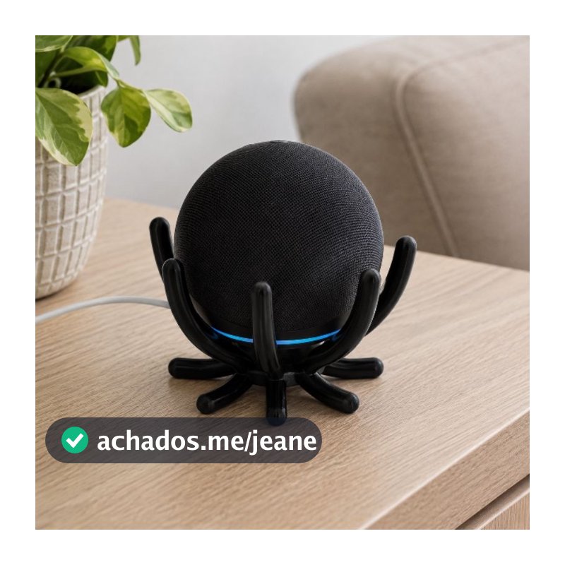 Suporte Alexa Echo Dot 5 e Echo Dot 4 – Base Estável – Design Moderno, VOCÊ GANHA UM CHAVEIRO PERSONALIZADO COM SEU NOME