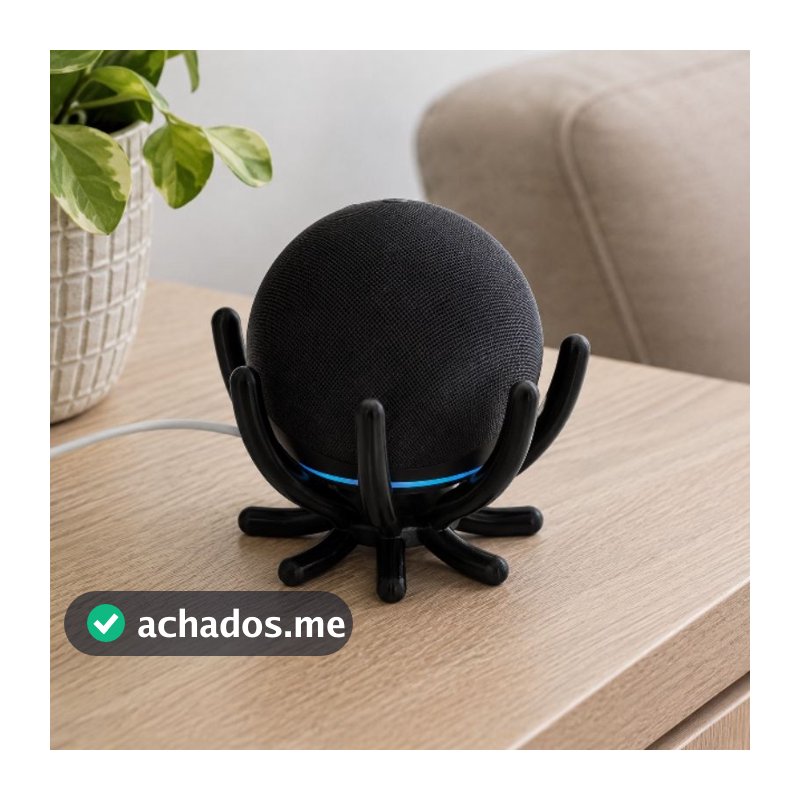 Suporte Alexa Echo Dot 5 e Echo Dot 4 – Base Estável – Design Moderno, VOCÊ GANHA UM CHAVEIRO PERSONALIZADO COM SEU NOME