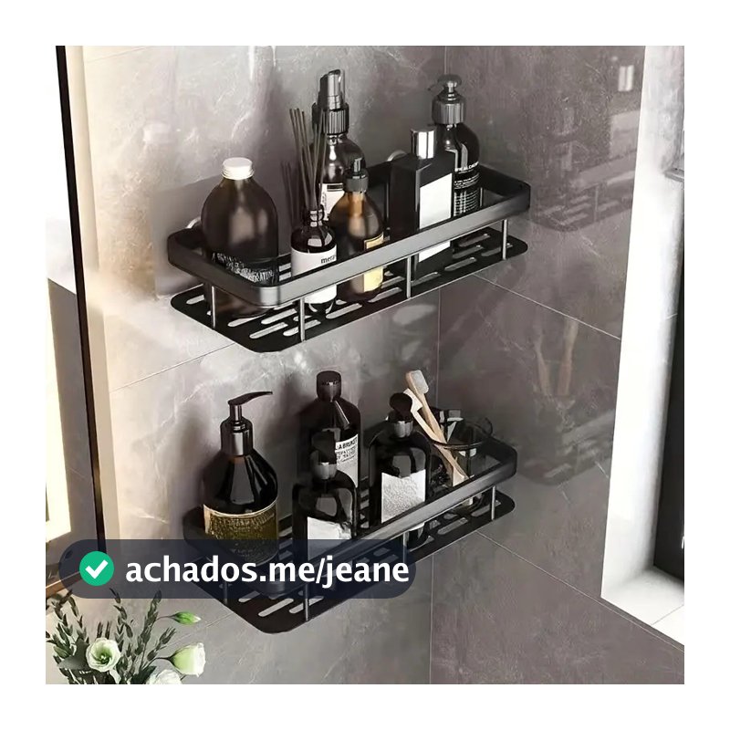 Suporte Shampoo Banheiro Adesivo Sem Furo Antiferrugem Organizador Parede Prateleira Multiuso