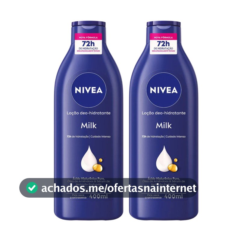 Kit Hidratante Nivea Milk 400ml cada Pele Seca a Extrasseca