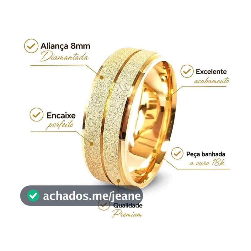 Aliança Banho  Moeda antiga Diamantada com brilho (Unidade) COD-18