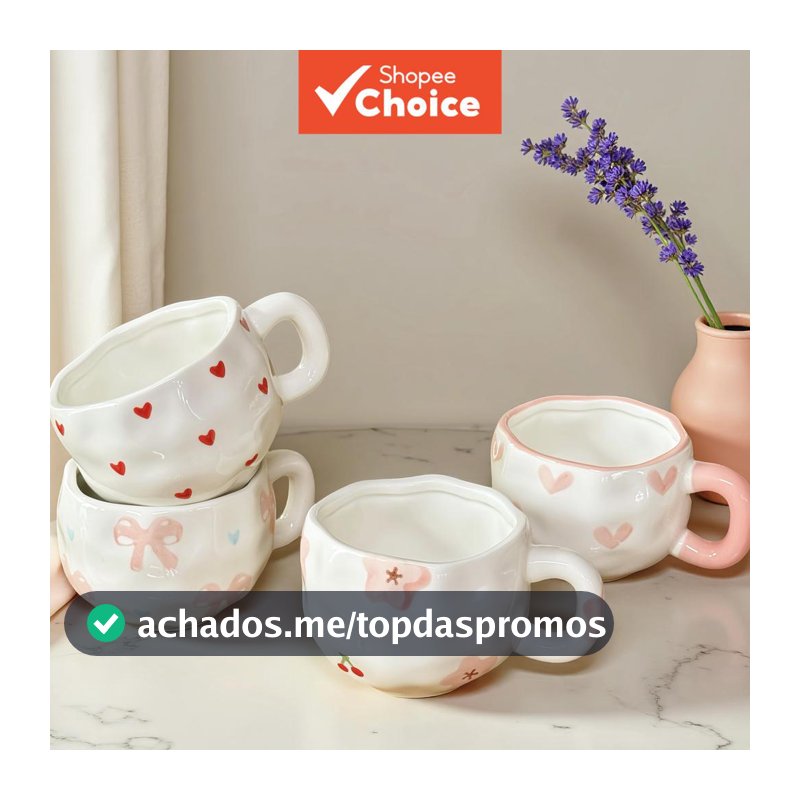Conjunto De Caneca E Pires De Cerâmica Com Arco Pintado À Mão , Xícara De Chá De Café Fofa Para Escritório Doméstico