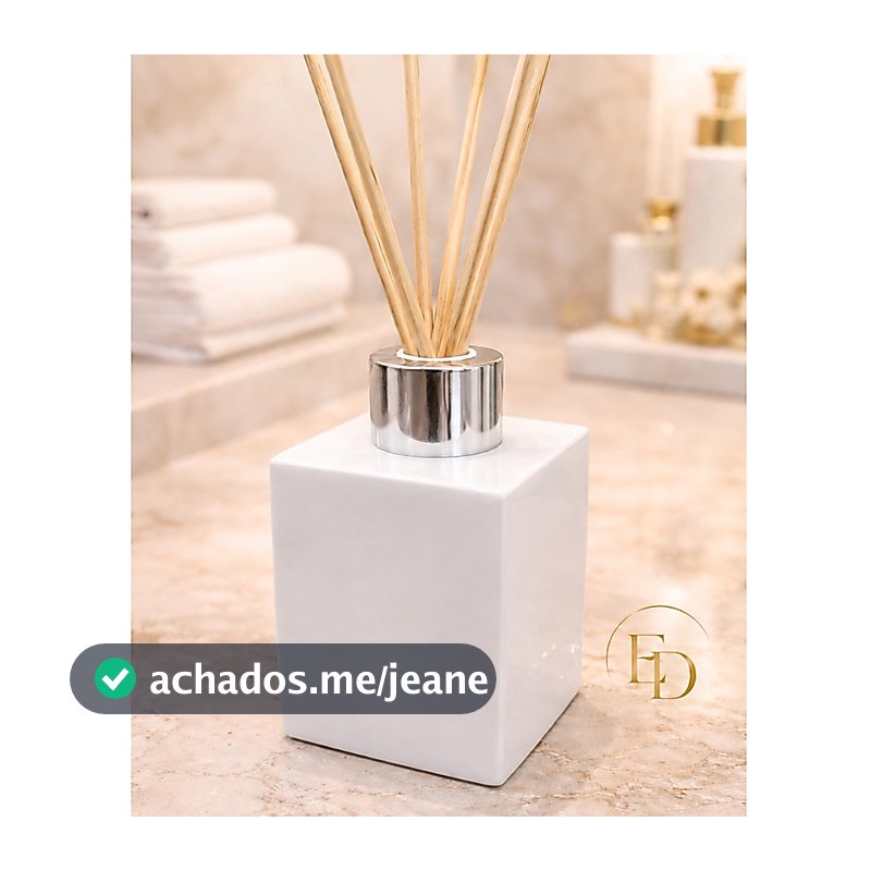 Difusor 100ML Vidro Branco Aromatizador de Ambiente Kit para Lavabo em Vidro Luxo Elegância e Sofisticação para Banheiro