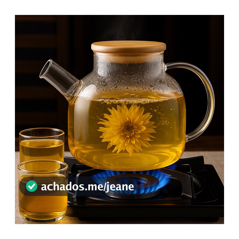 Chaleira De Vidro C/ Infusor Inox 1000 Ml Resistente Ao Fogo