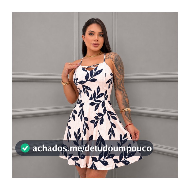 VESTIDO FEMININO ESTAMPADO SOLTINHO ALÇA GODÊ - RODADO CURTO CASUAL ELEGANTE