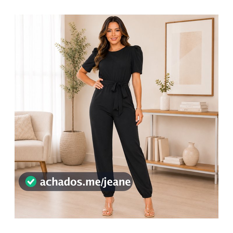Macacão Alfaiataria Conjunto Feminino Longo Social Manga Curta Reta 3/4 Elegante Inverno 2026