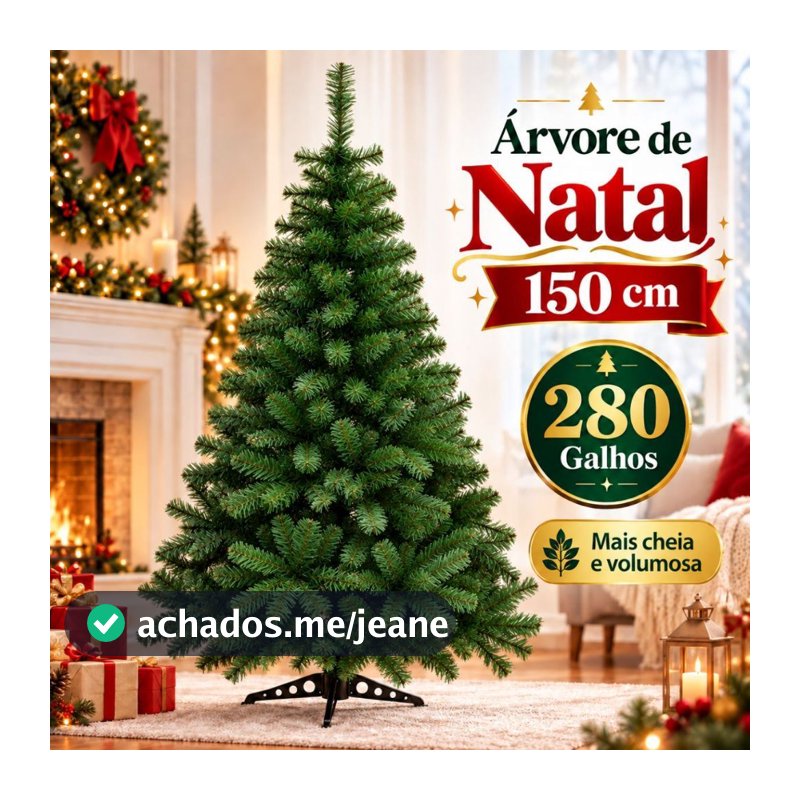 Árvore de Natal 150cm 280 Galhos Pinheiro Verde Tradicional