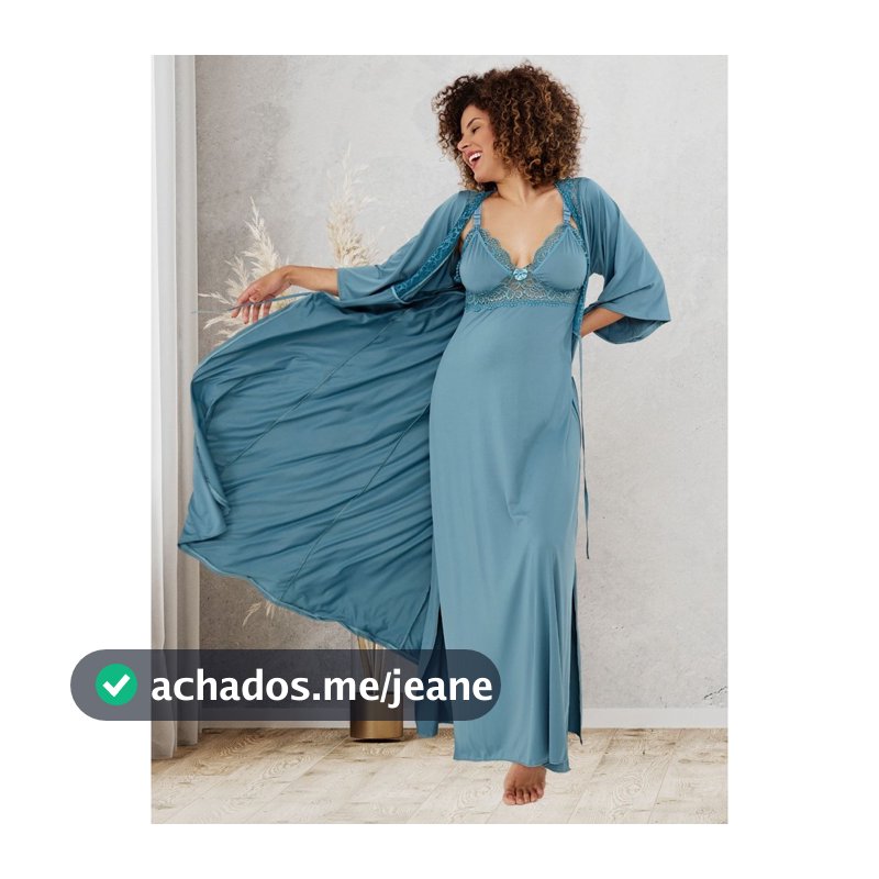 Kit Robe longo e camisola longa amamentação luxo maternidade