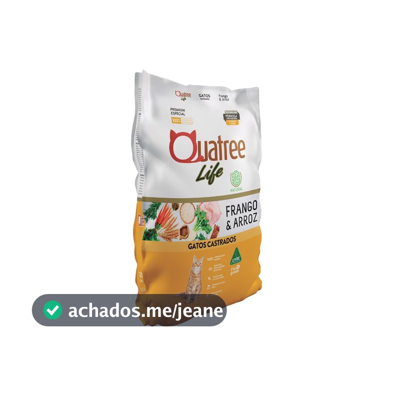 Ração Quatree Life Gato Castrado Frango e Arroz 10,1 kg