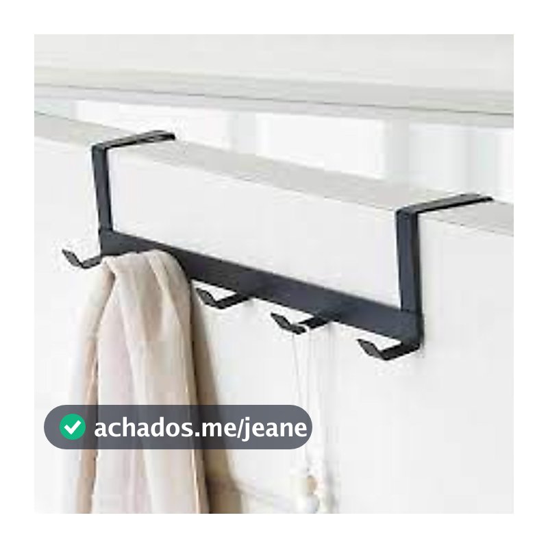 Suporte Cabide Para Porta Com 5 Ganchos  6,3 x 7,5 x 29cm Multiuso Organizador Utensilio De Casa