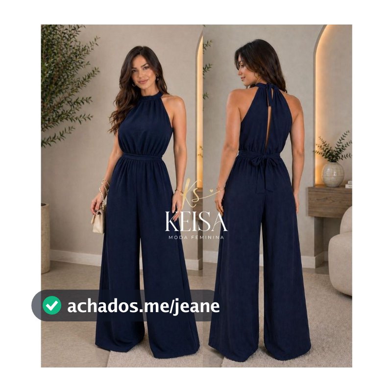 MACACÃO FEMININO ELEGANTE PANTALONA  CASUAL DUNA PREMIUM 38 ao 46