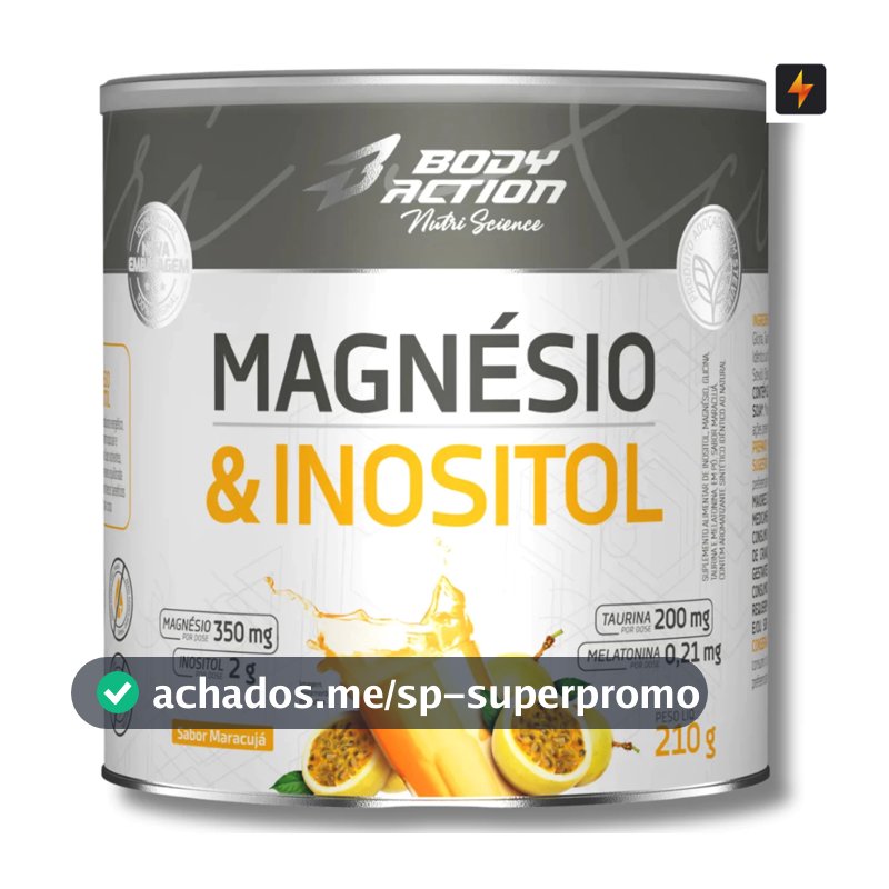 Magnésio e Inositol 210g Melatonina 0,21mg Body Action - Original