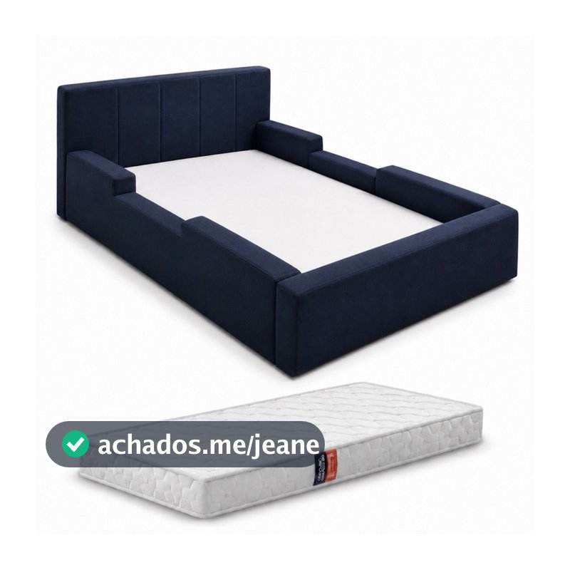 Cama Infantil Montessoriana Estofada 1,68m Com Colchão Espuma