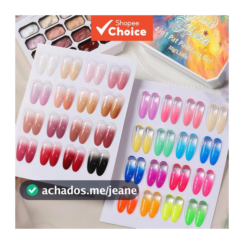 Série 16 Cores Neon: Gel para Pintura Pat para Carimbo Gradiente, Desenho, Mudança de Cor, Verniz em Gel UV/LED, Remoção
