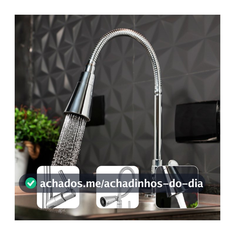 Torneira Gourmet Cozinha Bancada Pia Flexível 2 Jatos Abs