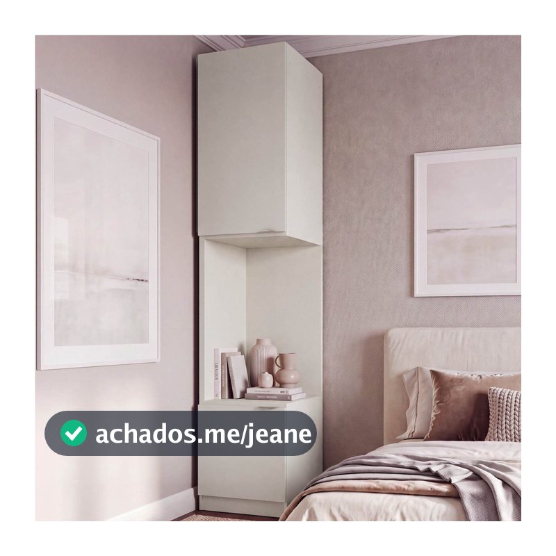 Mesa de Cabeceira Modular Esquerda 2 Portas 1 Gaveta Hera CabeCasa MadeiraOriginals Off White/Cream