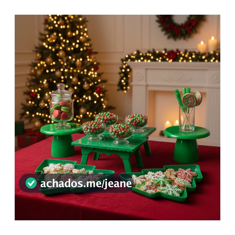 Kit Natal Express - 2 Pinheirinhos , 2 Mesinhas e 2 Mini Cakes Slim