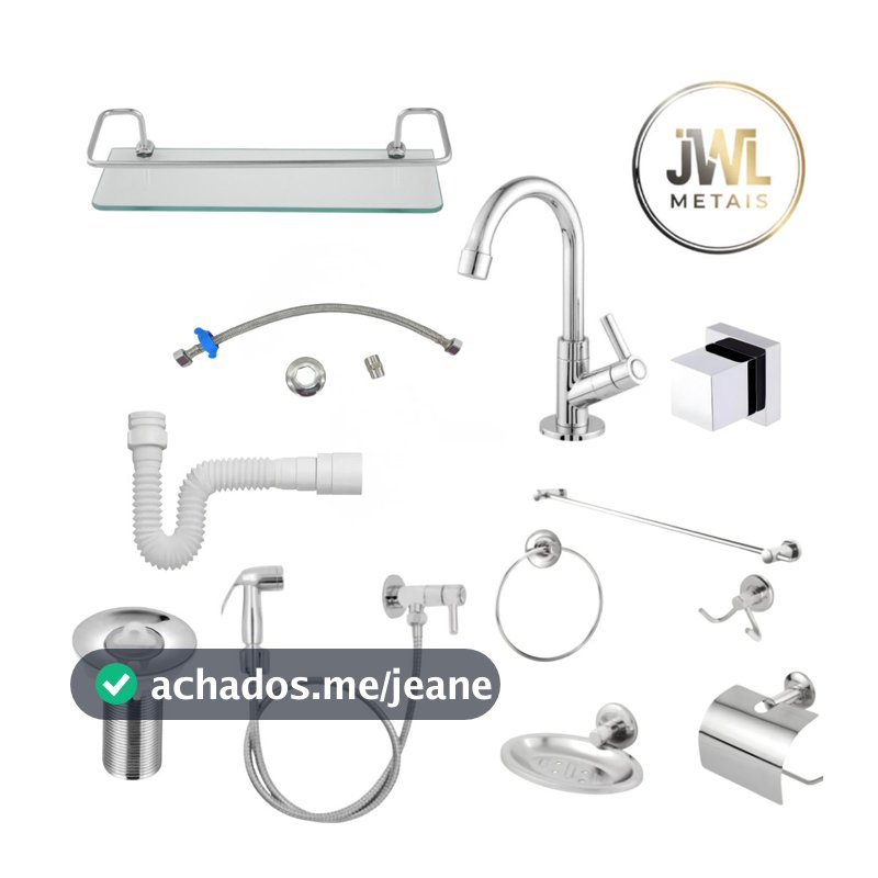 Kit Banheiro Super Completo 12 Peças Luxo com Torneira Abs e Ducha Higienica