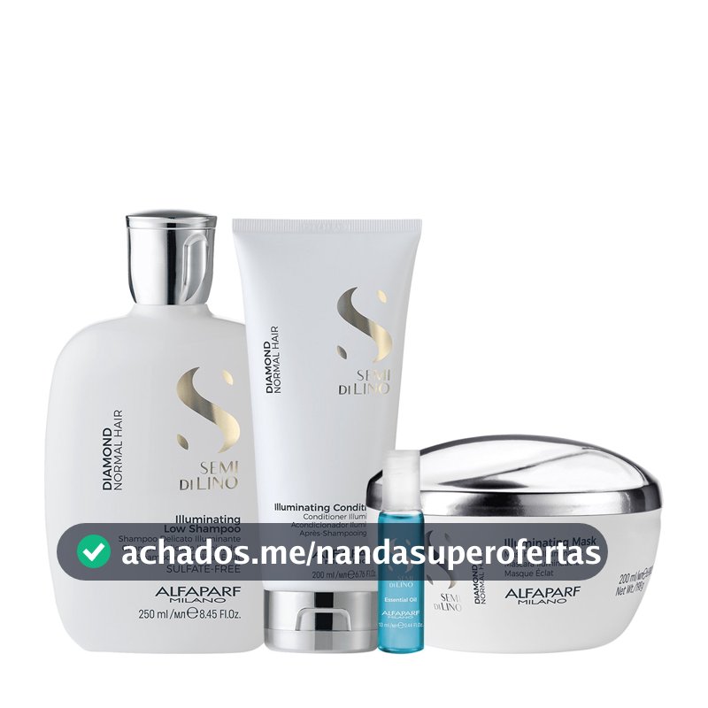 Kit Diamond Shampoo, Condicionador, Máscara e Ampola - Alfaparf