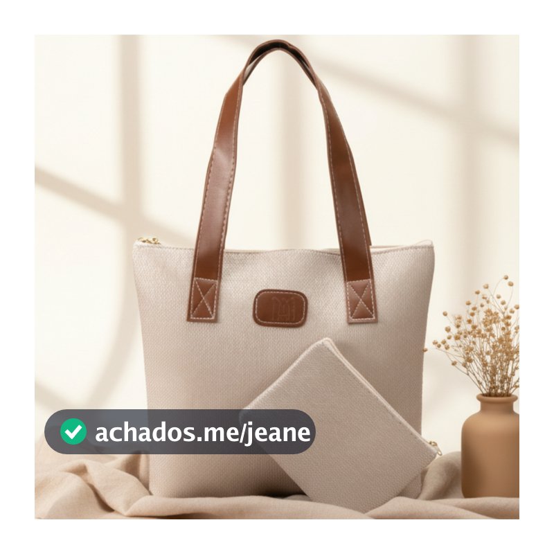 Bolsa Sacola Feminina Praia Piscina Verão Com Necessaire Kit 2 Peças Lançamento