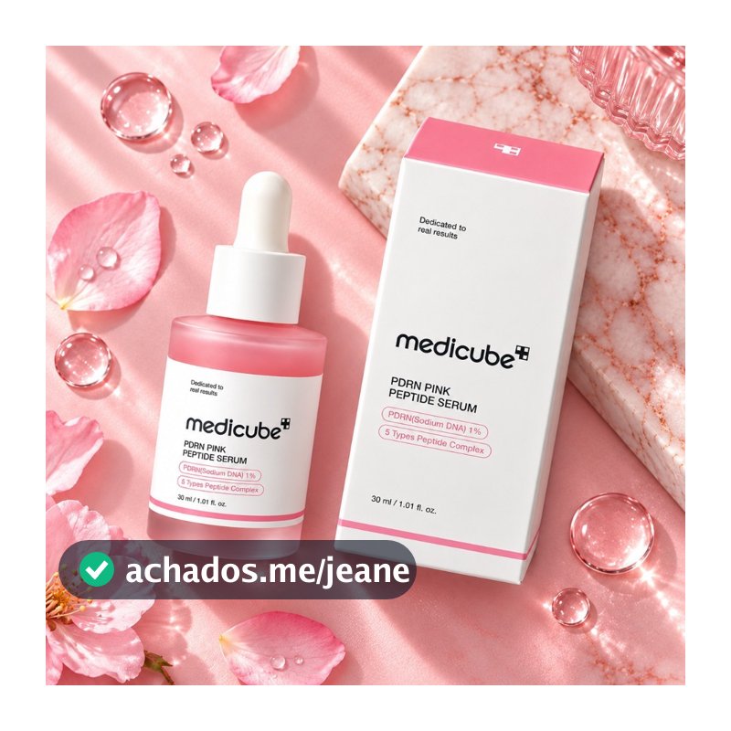 Medicube PDRN Pink Peptide Sérum 30ml Coreano Anti-Idade Hidratante Firmeza Elasticidade Glow Skincare