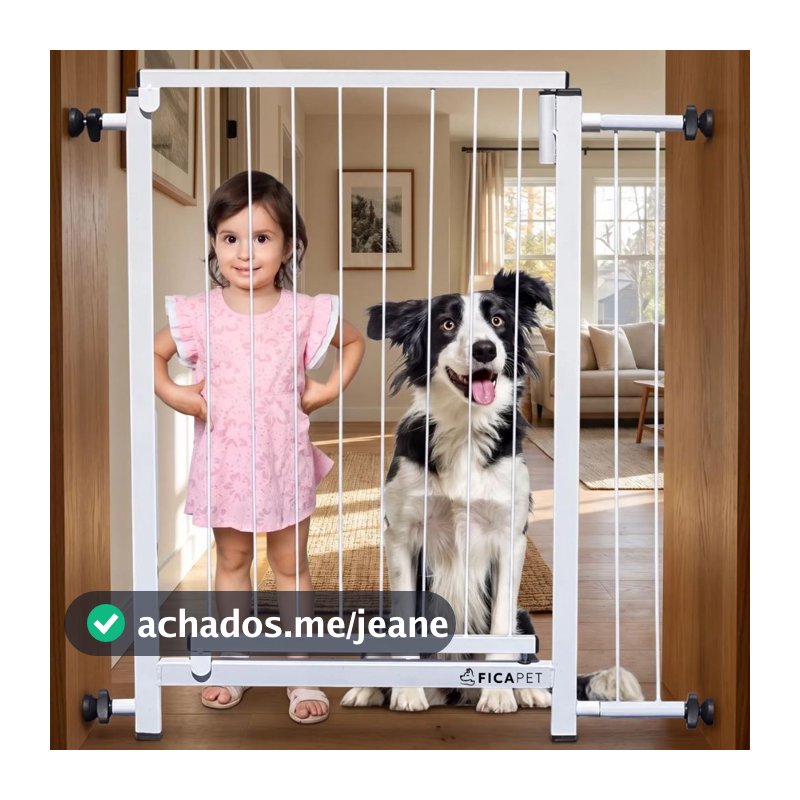 Portão Portãozinho Pet Aria FICAPET cachorro porta batente prolongavel seguro corredor Ajustável prolongador 10cm